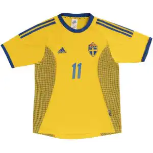 LARSSON #11 Retro Sweden Home Jersey World Cup 2002