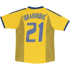 Ibrahimović #21 Retro Sweden Home Jersey World Cup 2002