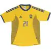 Ibrahimović #21 Retro Sweden Home Jersey World Cup 2002