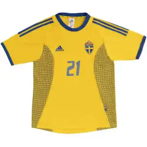 Ibrahimović #21 Retro Sweden Home Jersey World Cup 2002