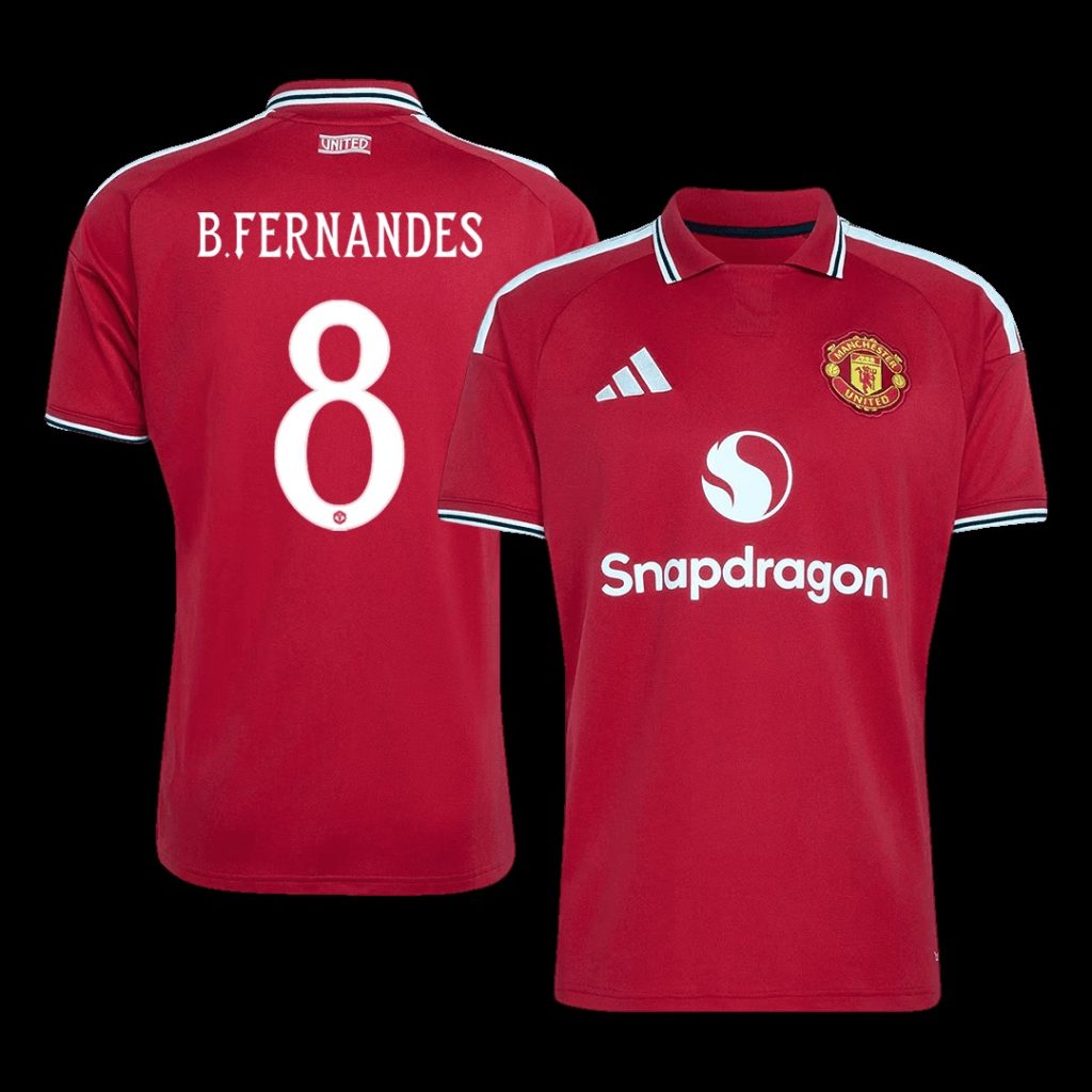 B.FERNANDES #8 Manchester United Home Jersey 2026/27 - UCL Font