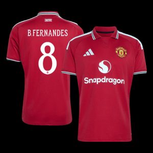 B.FERNANDES #8 Manchester United Home Jersey 2026/27 - UCL Font