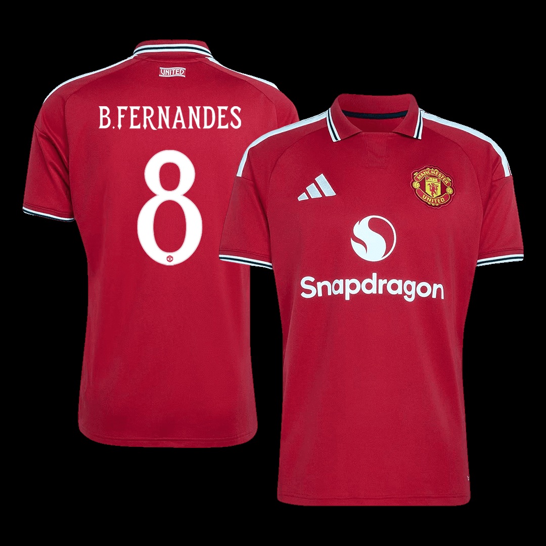 B.FERNANDES #8 Manchester United Home Jersey 2026/27 – UCL Font – 1 B.FERNANDES #8 Manchester United Home Jersey 2026/27 - UCL Font