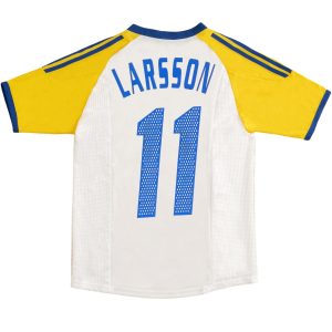 LARSSON #11 Retro Sweden Away Jersey World Cup 2002