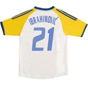 Ibrahimović #21 Retro Sweden Away Jersey World Cup 2002