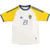 Ibrahimović #21 Retro Sweden Away Jersey World Cup 2002