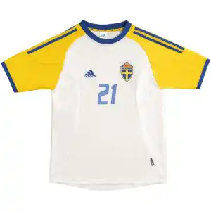 Ibrahimović #21 Retro Sweden Away Jersey World Cup 2002
