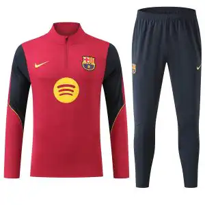 Barcelona 1/4 Zipper Sweat Kit(Top+Pants) Red 2026/27