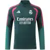 Kids Real Madrid 1/4 Zipper Sweat Kit(Top+Pants) Green 2026/27