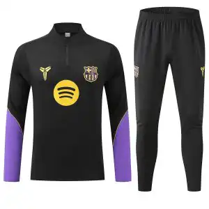 Barcelona 1/4 Zipper Sweat Kit(Top+Pants) Black 2026/27
