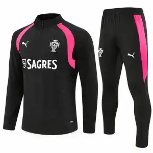Portugal 2026 black and purple quarter-zip kit front