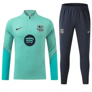 Kids Barcelona 1/4 Zipper Sweat Kit(Top+Pants) Green 2026/27